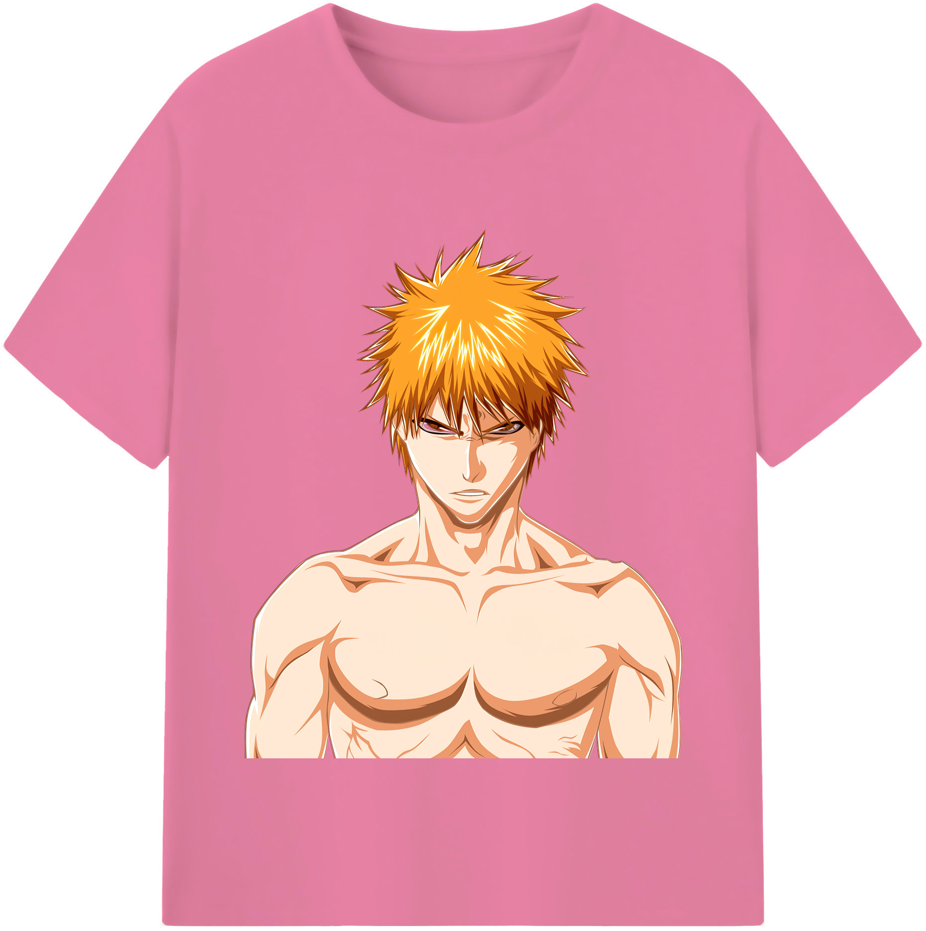 （画像用） ブリーチ 黒崎一護（くろさき いちご）BLEACH Kurosaki Ichigo 綿100％半袖Tシャツ（フロントプリント）